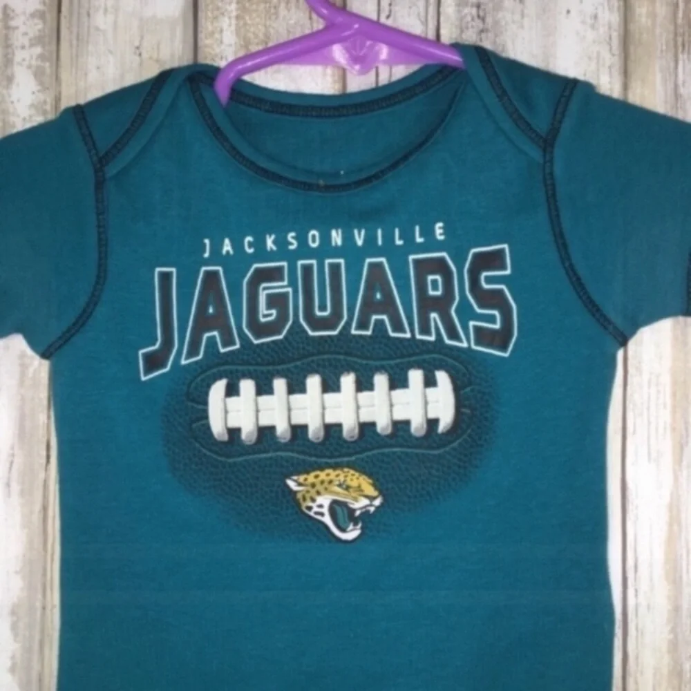 NFL Jacksonville Jaguars Baby Onesie 6-9M Teal Infant Football Bodysuit Unisex